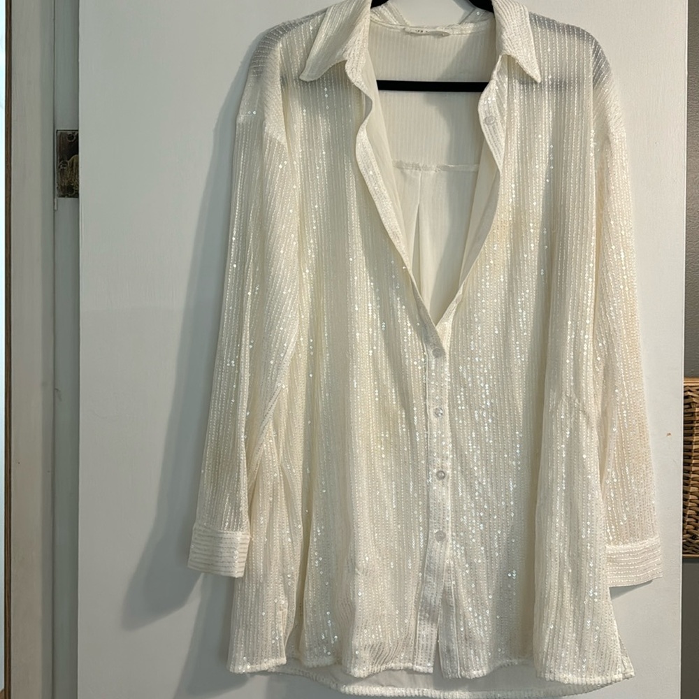 Sequin button up dress